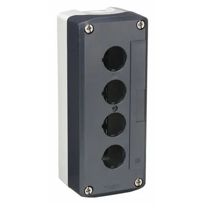 SCHNEIDER Push Button Enclosure: 22mm, 4 Holes, Non-Metallic - Enclosures for 22mm Operators