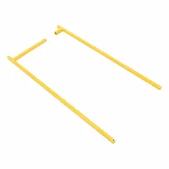 Bolt-on handrail section for creating secure access points in industrial railing systems. Constructed of yellow steel with a square shape and two rail levels. Toe board not included. Suitable for mezzanines, platforms, or walkways requiring a barrier with passage capability.
