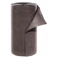 This gray polypropylene sorbent roll is 200 ft long and 30 in wide, designed for absorbing industrial fluid spills, leaks, and drips. It is suitable for use on floors and work surfaces in maintenance, manufacturing, and processing environments. The roll format allows easy deployment and cutting to desired lengths