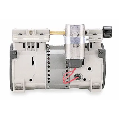 THOMAS Piston Air Compressor/Vacuum Pump: 0.333 hp, 1 Phase, 115V AC, 29 in Hg Max Vacuum - Rocking Piston High Flow Compressor/Vacuum Pumps