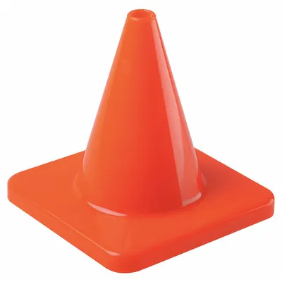 OEM Traffic Cone: 4 in Cone Ht, Orange, Non-Reflective, PVC, Blank - Traffic Cones for Non-Roadway Use