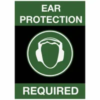 Entrance Mat: Ear Protection Required, 3 ft x 5 ft, 3/8 in Thick, Nylon, Vinyl, Black, Indoor (MPN 194EPR35BG)