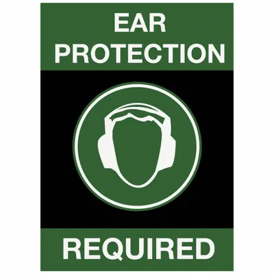 NOTRAX Entrance Mat: Ear Protection Required, 3 ft x 5 ft, 3/8 in Thick, Nylon - Safety