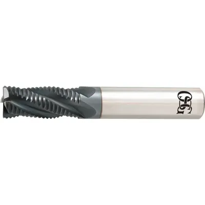 OSG Roughing End Mill: Carbide, TiAlN Coated, 4 Flute, 1/4" Mill Dia, 3/4" LOC - Square Carbide Roughing End Mills for Steel & Cast Iron