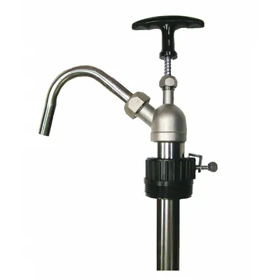 ACTION PUMP Hand Pump: Piston Action, Pump with Spout, 316 Stainless Steel Housing - Down-Stroke Drum Pumps