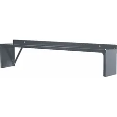 This steel riser elevates workbench surfaces to create additional storage or workspace underneath. It features a black finish and includes mounting hardware for installation. Suitable for industrial workshops, assembly lines, and maintenance areas.