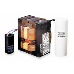 Metal halide ballast kit for 750 W pulse-start lamps with ANSI Code M149. Operates on 120/208/240/277/480V AC. Includes mounting bracket. Used in industrial and commercial high-bay, warehouse, and outdoor area lighting fixtures.