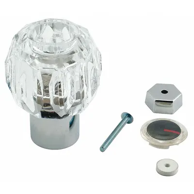 POWERS 420-337 Knob Handle for e420 Series Faucets, Chrome Plastic - Knob Faucet Handles