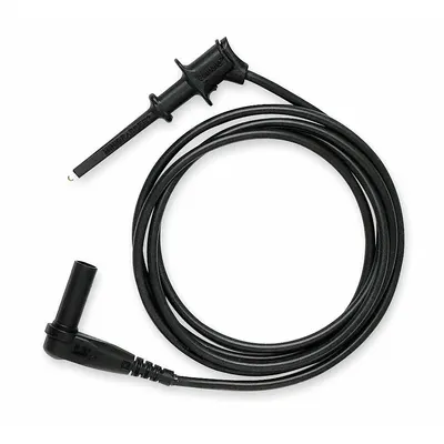 POMONA Test Leads: CAT II 300V, Mini Hook Clip, Right Shrouded Plug, 4 ft Lg - Test Leads with Clips