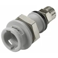 This polypropylene quick-disconnect tube fitting is a straight coupling with a 5/32 in ID x 1/4 in OD size, featuring a quick-disconnect coupler x tube connection type. It is used for rapidly connecting and disconnecting fluid or pneumatic lines in applications such as instrumentation, chemical handling, and water treatment