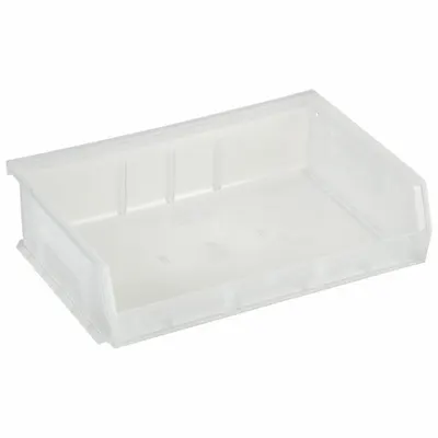 QUANTUM STORAGE SYSTEMS Hang and Stack Bin: 11 in x 7 3/8 in x 3 in, Clear - Clearview Plastic Bins
