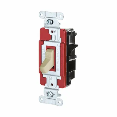 HUBBELL Wall Switch: Toggle Switch, 3-Way, Maintained, Ivory, 120/277V AC - Toggle Wall Switches