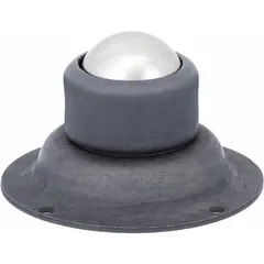 Flange mount ball transfer with 1 in diameter ball, 135 lb load capacity, and 1/4 in projection. Used in conveyor systems, workstations, and material handling equipment to enable smooth multidirectional movement of loads.