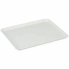 This white fiberglass lid is designed for extreme-temperature stacking and nesting totes. It measures 12 3/8 x 9 3/4 inches and is compatible with tote models 1NTR2, 1NTR3, 8AU04, 8AU05, and 9GAC2. The fiberglass construction provides resistance to heat and cold, making it suitable for industrial environments where temperature extremes are present.