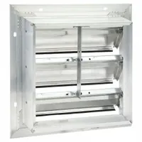 15"H-W 5 1/4"L Aluminum Backdraft Damper: For 12 in Fan, Single Panel, 15 in H, 15 in W, 3 in D (MPN 3HHN5)