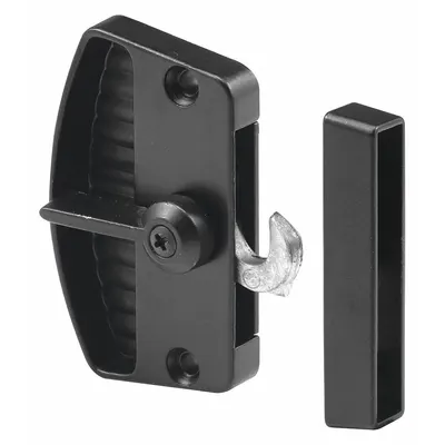 PRIME-LINE Sliding Handle and Latch Kit, Black, 2-5/8 in H x 3/8 in L, A 155 - Screen Door Hardware