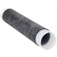 This cold shrink tubing is made from black EPDM rubber and measures 12 inches in length. It has an inner diameter of 1.94 inches before shrinking and 0.95 inches after shrinking. Used for insulating and protecting electrical cable connections and splices in medium-voltage applications.