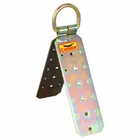 Nail-in reinstallable hinged anchor for fall protection on inclined or peak wood roofs. Features a swivel D-ring for mobility. Capacity: 310 lb. No clamps