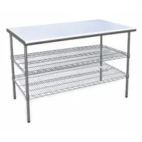 APPROVED VENDOR Work Table: Fixed Ht, Stainless Steel, 60 in x 30 in, 600 lb Overall Load Capacity