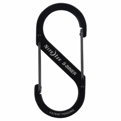 NITE IZE Double Carabiner: 75 lb Working Load Limit, Wire Gate, Stainless Steel - Load Rated S-Hook Double Snap Hooks