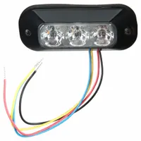Amber rectangular perimeter flashing warning light with black bezel. Operates on 12-24V DC and offers 21 selectable flash patterns. Features blunt cut wires for electrical connection and bolt mount. Used on vehicles to alert nearby personnel of movement or hazard in construction, utility, and industrial fleet applications