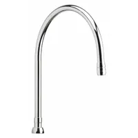 CHICAGO FAUCETS Spout: Spout, Gooseneck, Swivel Spout, Brass, Polished Chrome, 2.2 gpm Flow Rate (MPN GN12AE3SWGJKABCP)