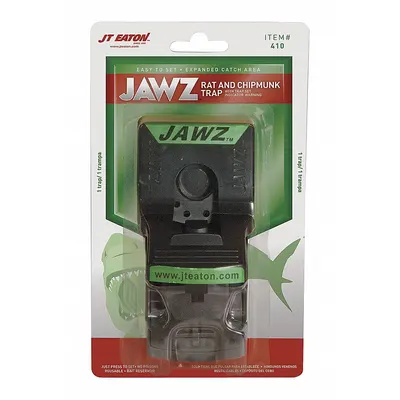 JAWZ Rat Trap: Snap Trap, 8 1/2 in Overall Ht, 5 7/8 in Overall Wd, Plastic - Rodent Traps