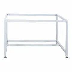 Stationary support stand constructed from powder-coated steel. Designed for use with flow clean benches, providing a stable platform at 32 in height. Overall dimensions: 72 in width, 32 in height, 30 1/2 in depth.