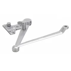 Aluminum replacement arm for LCN Series 1460 door closers. Cushion arm type with adjustable spring. ADA compliant. Used to control door closing speed and force in commercial door applications.
