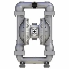 SANDPIPER air operated double diaphragm pump with 316 stainless steel wetted parts. Features 2 1/2 in Tri-Clamp connections, delivers up to 200 gpm. Equipped with Santoprene check valves and stainless steel seats. Suitable for sanitary fluid transfer in food, dairy, beverage, and pharmaceutical applications requiring FDA compliance.
