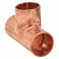 Wrot copper tee fitting with three 5/8 in CTS cup connections for sweat/solder installation. Used to branch or combine copper tubing in plumbing, HVAC, and refrigeration systems. Suitable for potable water, hydronic heating, and process piping applications