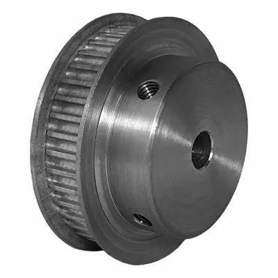 Dayton Timing Pulley: Curvilinear, Fixed, For HTD Timing Belt Section, For 6 mm Belt Wd - HTD Section Fixed-Bore Timing Pulleys with Hub