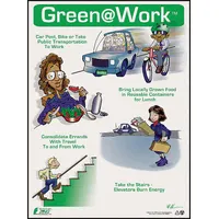 This 22 in x 16 in poster is printed in English with no protective coating. It does not include a frame and is not designed for writing on the surface. Suitable for indoor display in break rooms, offices, or training areas to promote environmental awareness