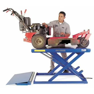 BISHAMON Scissor Lift Table: Electric, 4,400 lb Load Capacity, 39 13/32 in Max Lifting Ht - Fixed-Top Electric Lift Tables