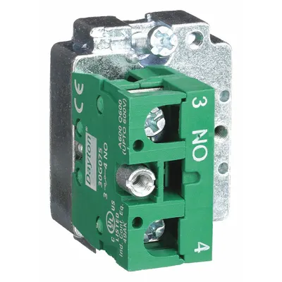 Dayton Contact Block: 22 mm Panel Mounting Size, 1NO, Momentary - Contact Blocks
