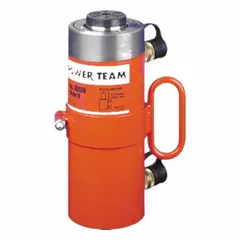 Double-acting hydraulic ram with 55 ton nominal capacity and 6 in nominal stroke length. Designed for lifting, pressing, and positioning tasks in industrial maintenance, manufacturing, and construction applications.