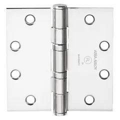 Full mortise-mount butt hinge with a leaf width of 1 11/16 in, constructed from steel. Features oil-impregnated bearings for reduced maintenance. Suitable for mounting doors in industrial and commercial applications where reliable support is required.