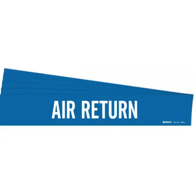 BRADY Pipe Marker: Air Return, Blue, White, Fits 2 1/2 to 7 7/8 in Pipe O.D. - Air Return Adhesive Pipe Markers