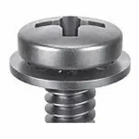 Machine screw with integrated internal tooth lock washer, #6-32 thread, 7/8 in length, stainless steel, passivated finish, pan head, #2 drive size. Supplied in a 25-piece pack. Used for fastening components in machinery, electrical panels, and industrial equipment where vibration resistance is required