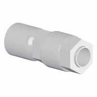 PFA compression tube fitting from the LQ3 Series with threaded x compression configuration. Designed for high-purity fluid systems requiring leak-free connections in corrosive or ultrapure environments. Complies with RoHS_6 and RoHS_10 standards