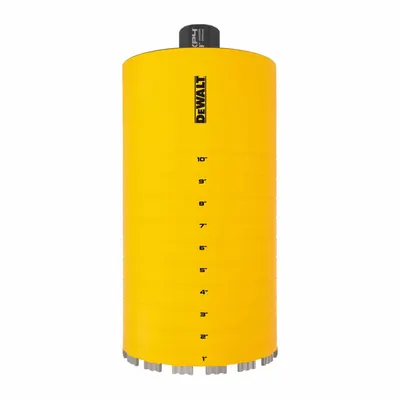 DEWALT Core Bit: 8 in Core Dia, 14 in Max Drilling Dp, 42 in Overall Lg - Diamond-Tipped Core Bits for Wet Coring