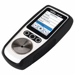 This automatic digital handheld refractometer measures ethanol concentration in windshield wash fluids. It provides refractive index accuracy of ±0.0001 RI and Brix accuracy of ±0.1% with 0.1% Brix resolution. Suitable for quality control in automotive and industrial fluid management.