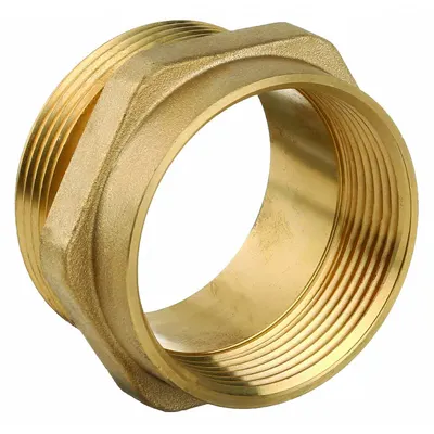 MOON AMERICAN Fire Hose Adapter: 1 in Compatible Pipe Size, NPT x NH, Straight, Brass - Brass Rigid Fire Hydrant & Standpipe Adapters
