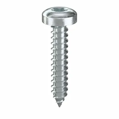 TAMPER PRUF SCREW Sheet Metal Screw: #10 Size, 1 in Lg, Steel, Zinc-Plated, Torx/Star, Pan - Pan Head Sheet Metal Screws