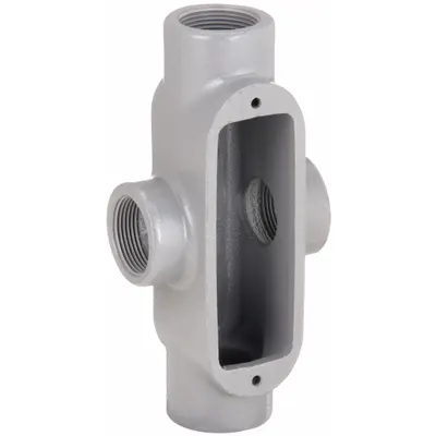 HUBBELL KILLARK Conduit Outlet Body: Iron, 3/4 in Trade Size, X Body, 8 cu in Body Capacity - X - Cross Type