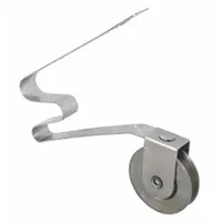 This tension spring roller is used in sliding screen doors to maintain tension on the screen material, keeping it taut and preventing sagging. It has an overall height of 7 7/16 inches and an unfinished gray finish. Sold individually