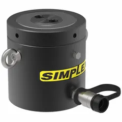 General purpose lock nut ram with 105 ton nominal capacity, 2 in stroke, and 20.57 sq in effective area. The lock nut design mechanically holds the load for safety during extended operations. Suitable for heavy lifting, pressing, and load-holding tasks in industrial maintenance, construction, and manufacturing.