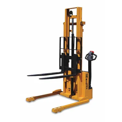 BIG JOE Stacker: 2,200 lb, 116 in Max Lifting Ht, Adj Fork, 42 in L x 4 in W Fork - Electric Straddle Stackers