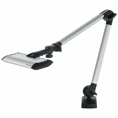 WALDMANN Task Light Double-Arm,8.6 in: LED, Plug, Articulating, 30.9 in Arm Reach - Articulating Task Lights