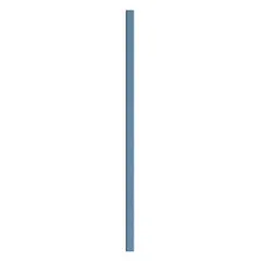 This pilaster is a structural component for bathroom partitions, featuring a polymer inner core. It measures 82 inches in height, 3 inches in width, and 1 inch in thickness, with a pebble-textured blue finish. Suitable for use in commercial restrooms and public facilities.